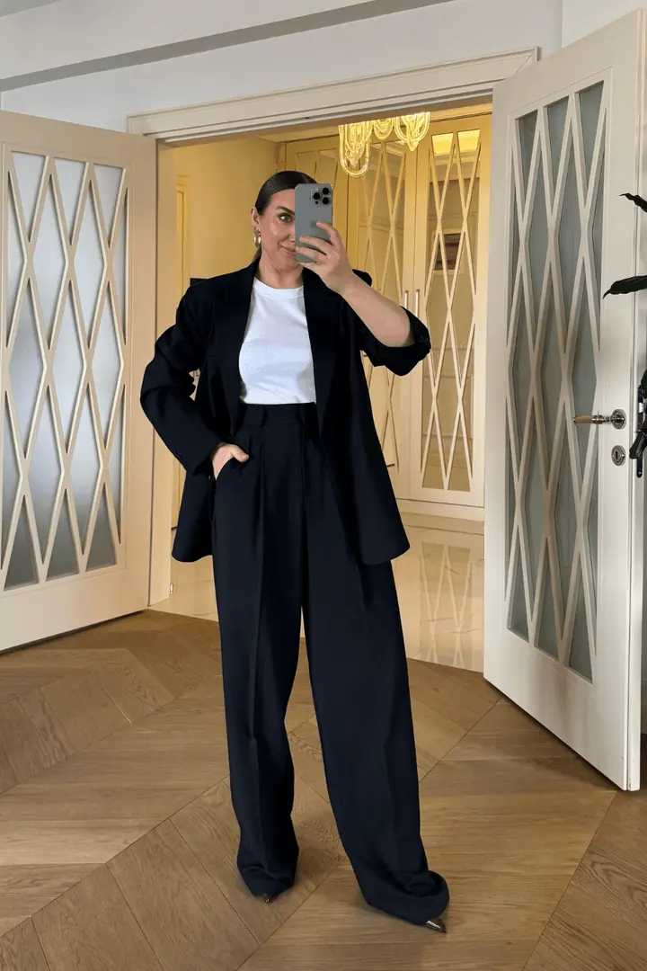 Pileli Palazzo Kadın Pantolon 2