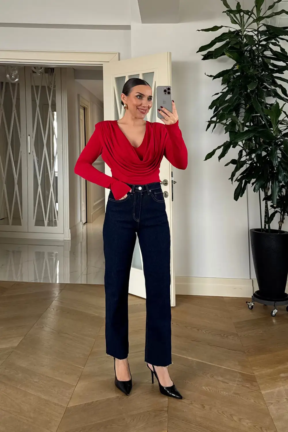 Kesik Paça Boyfit Denim Kadın Pantolon 9