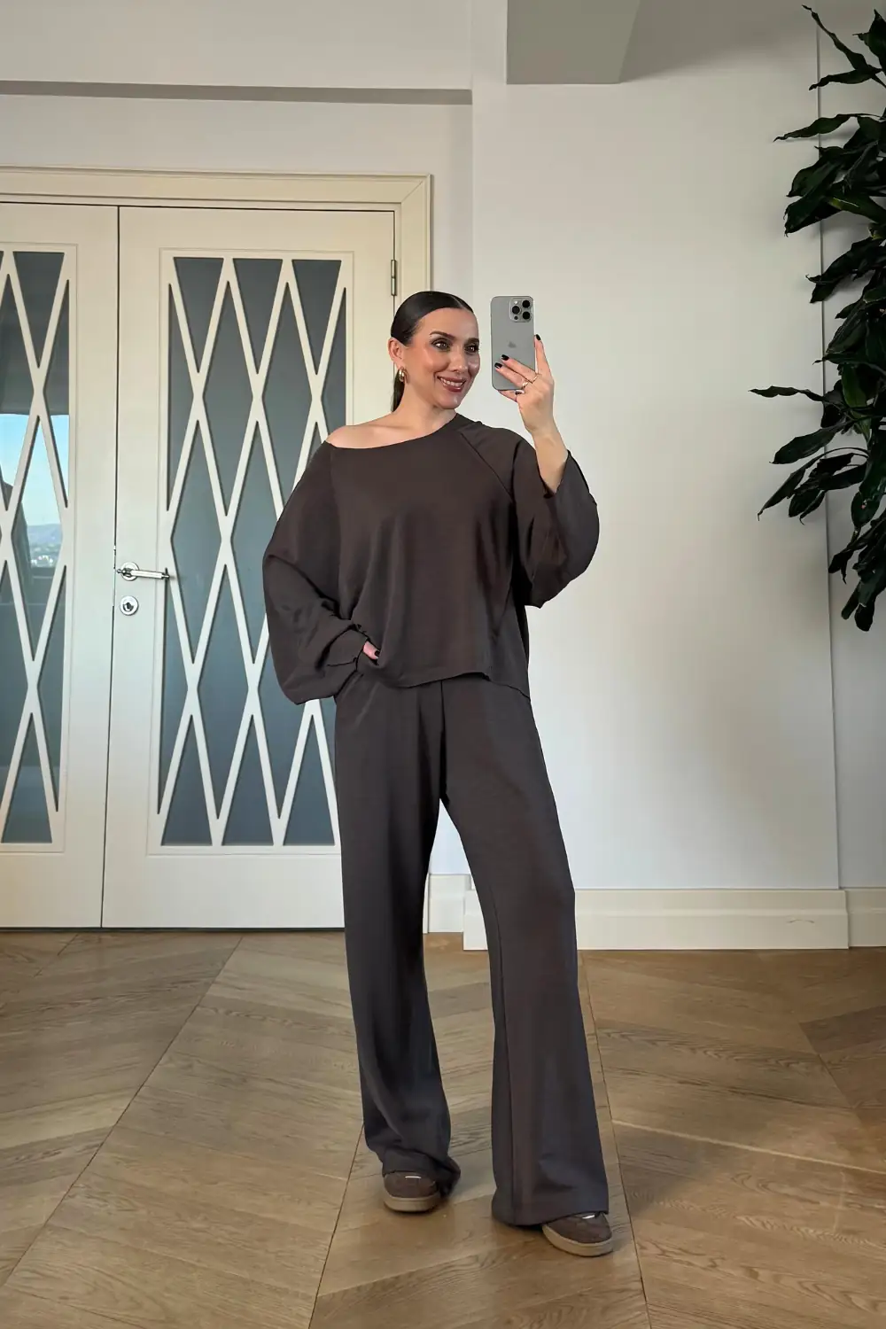 Kayık Yaka Sweat Pantolon Kadın Takım 3