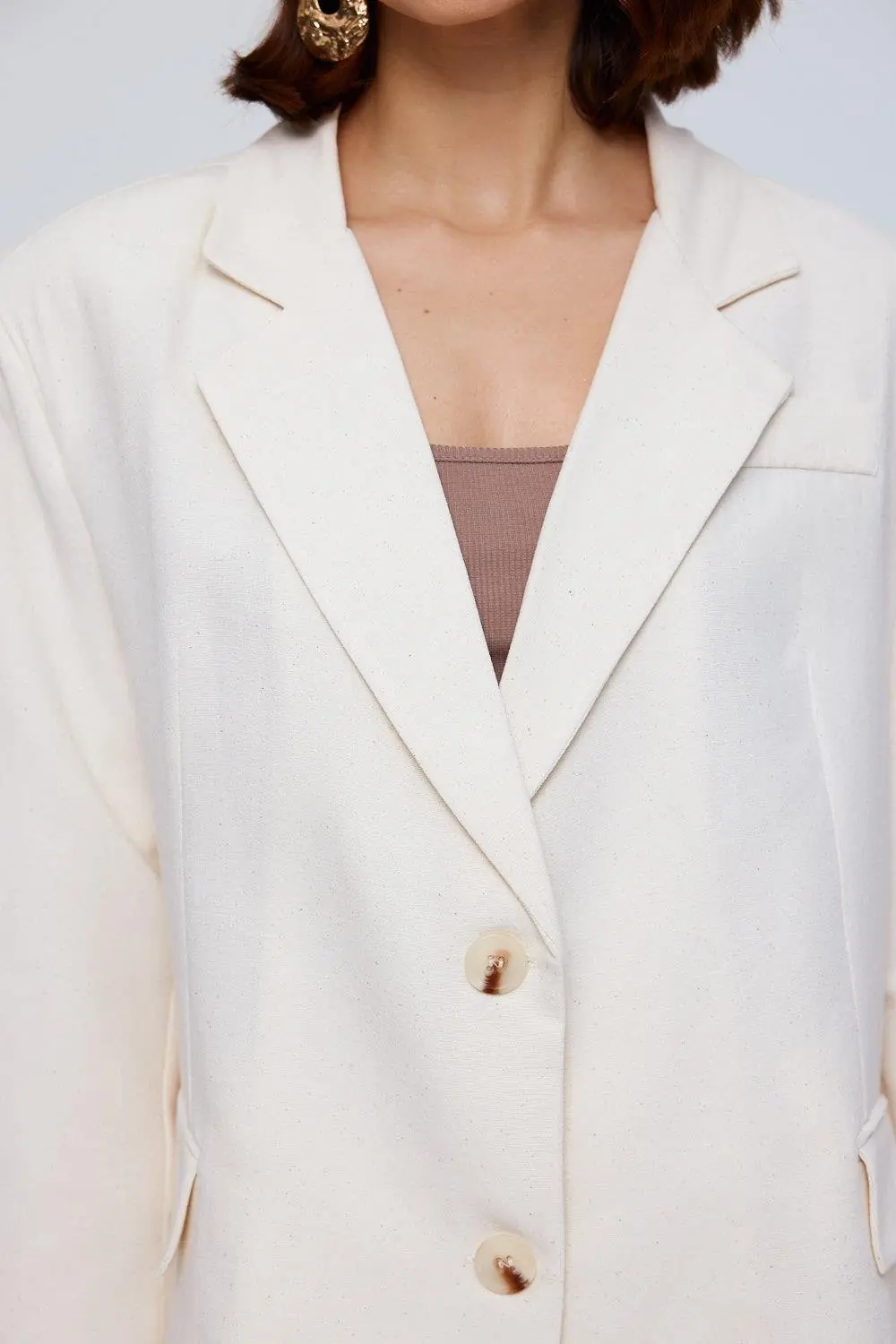 Oversize Keten Kadın Ceket 7