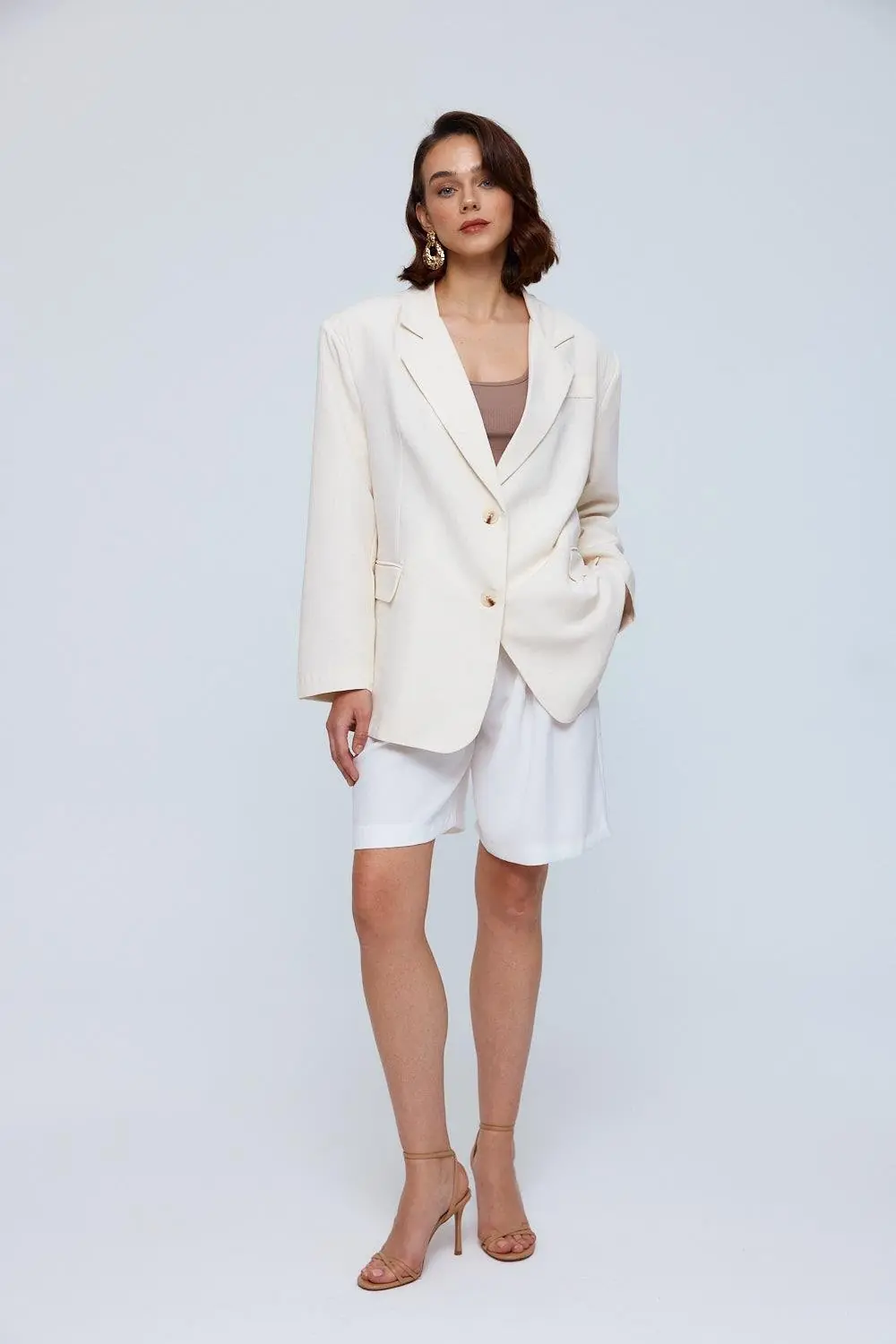 Oversize Keten Kadın Ceket 6