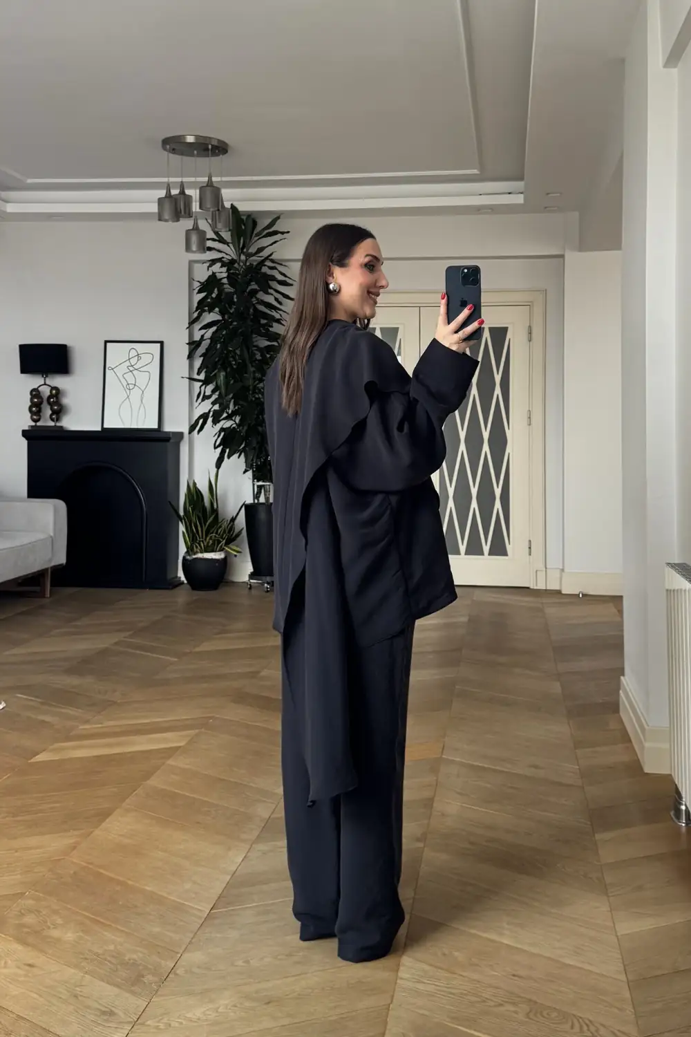 Şal Detaylı Bluz Pantolon Takım 6