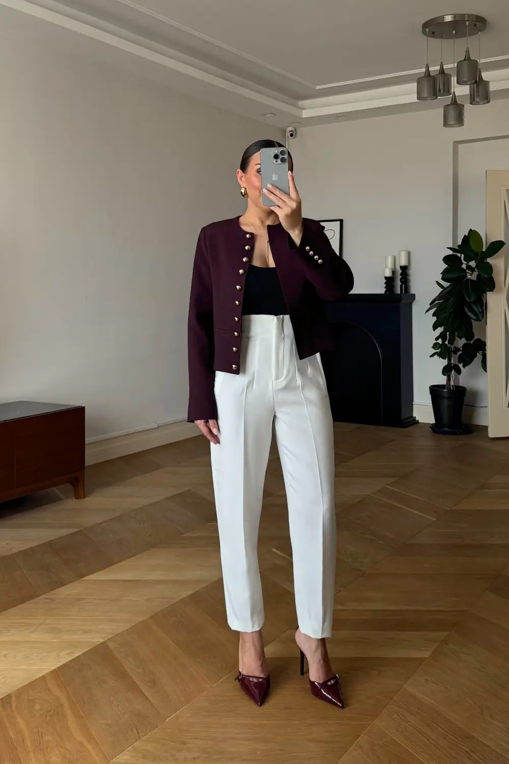 Crop Blazer Yakasız Kadın Ceket 3