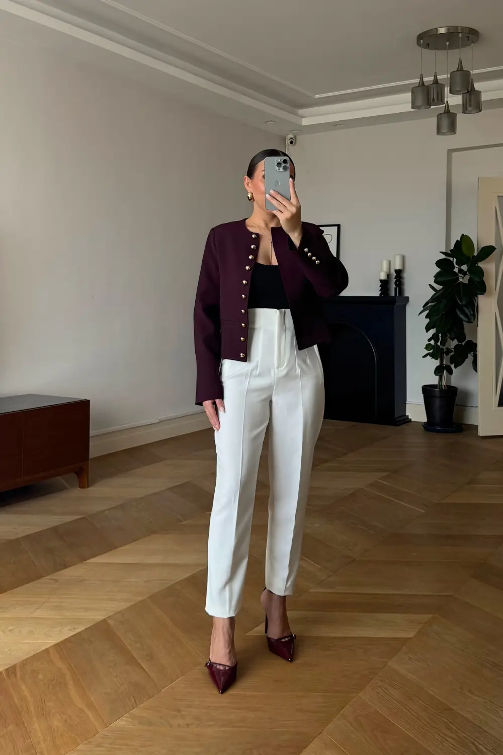 Crop Blazer Yakasız Kadın Ceket 4