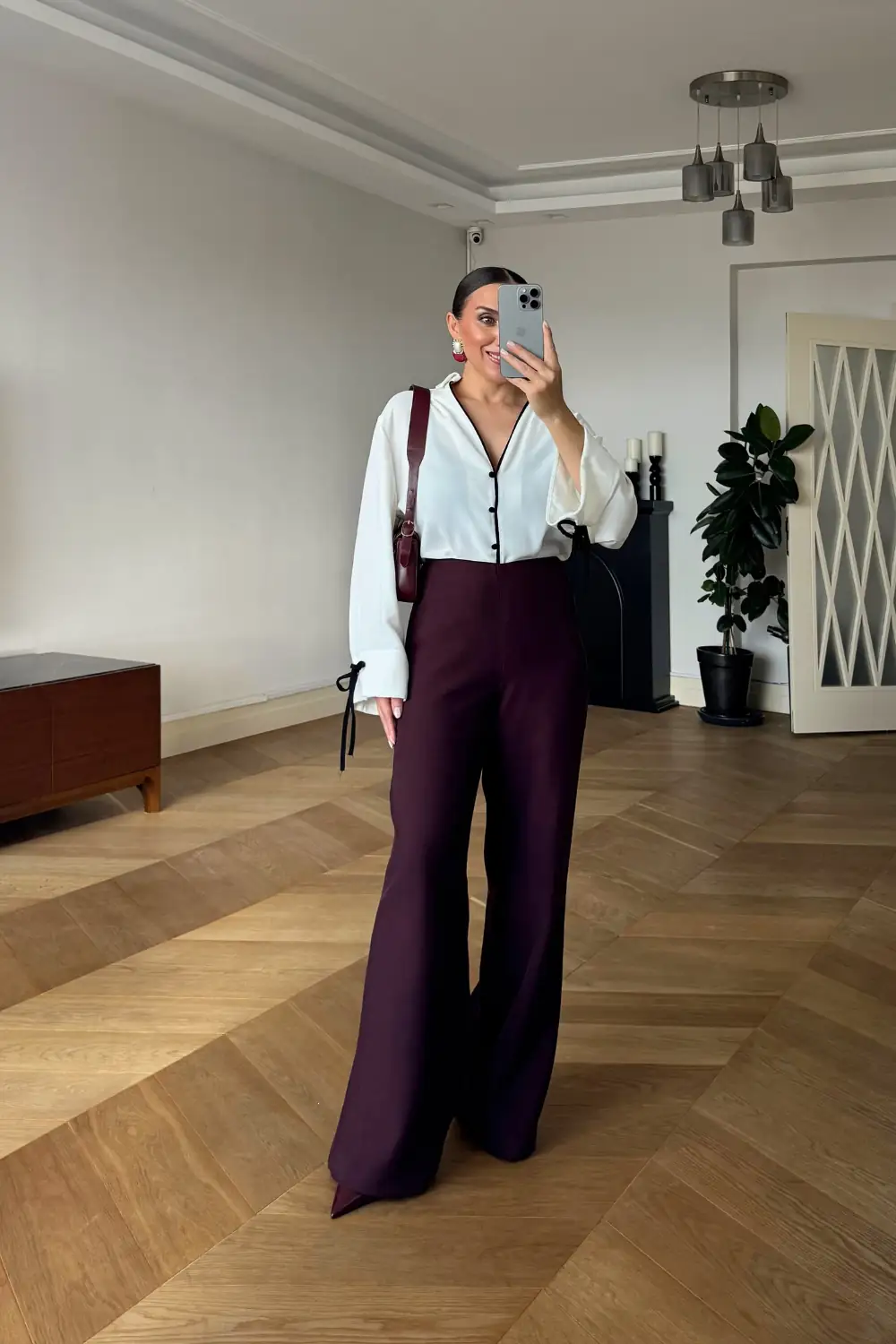 Düz Kesim Geniş Paça Kadın Pantolon 1