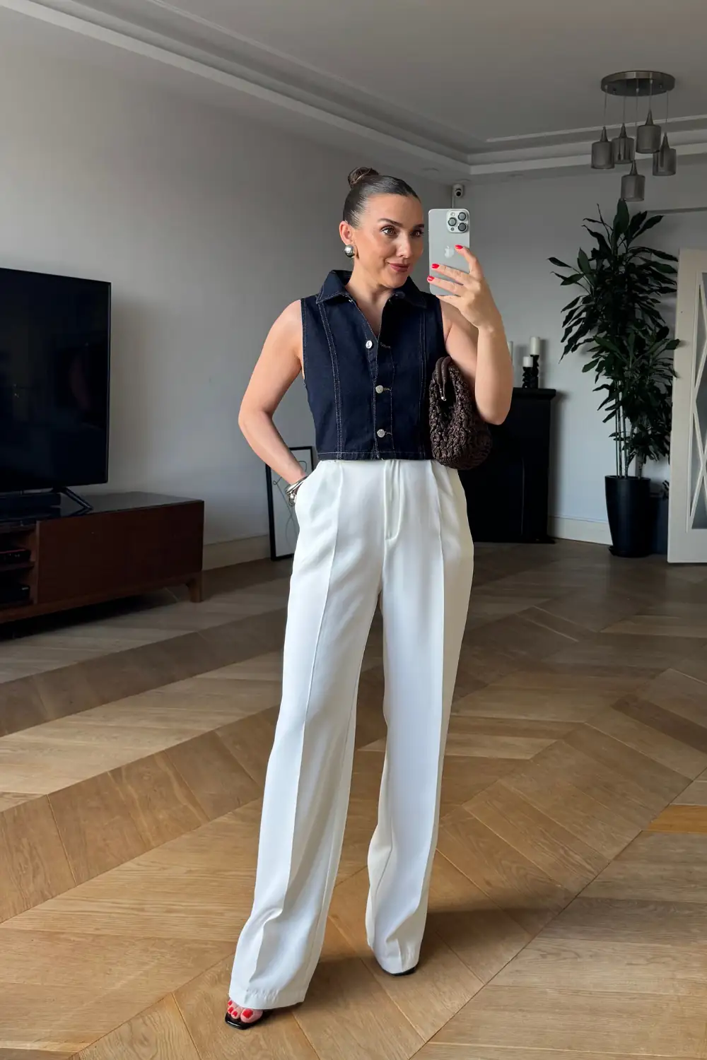 Denim Kısa Kadın Yelek 6