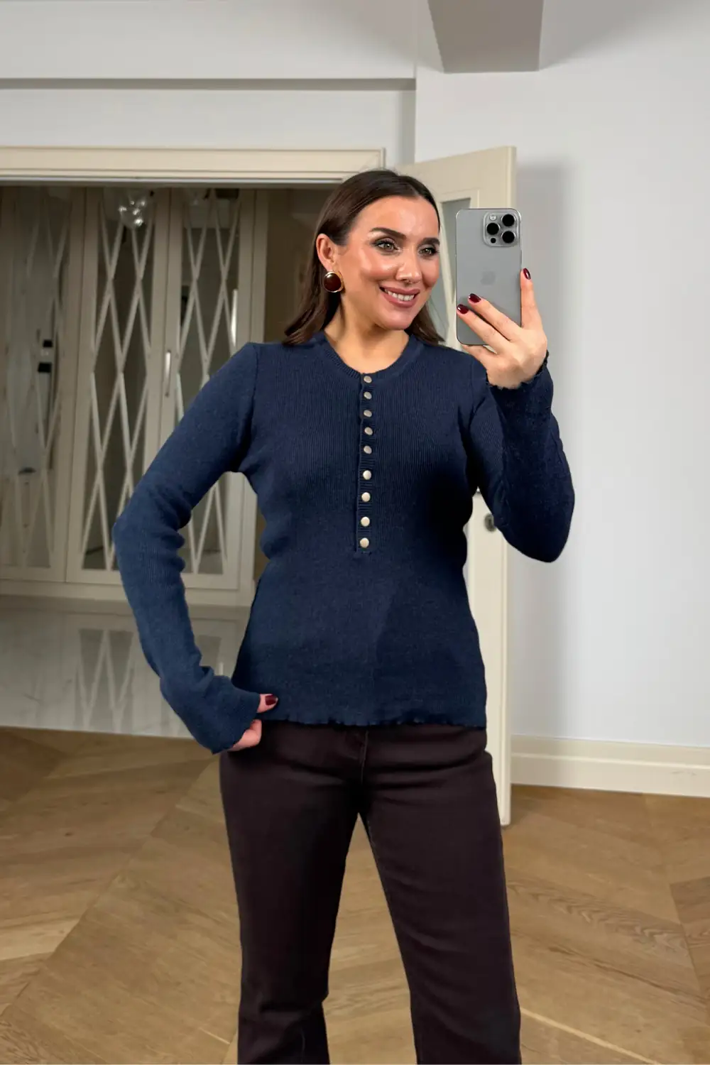 Çıtçıtlı Fitilli Triko Kazak 3