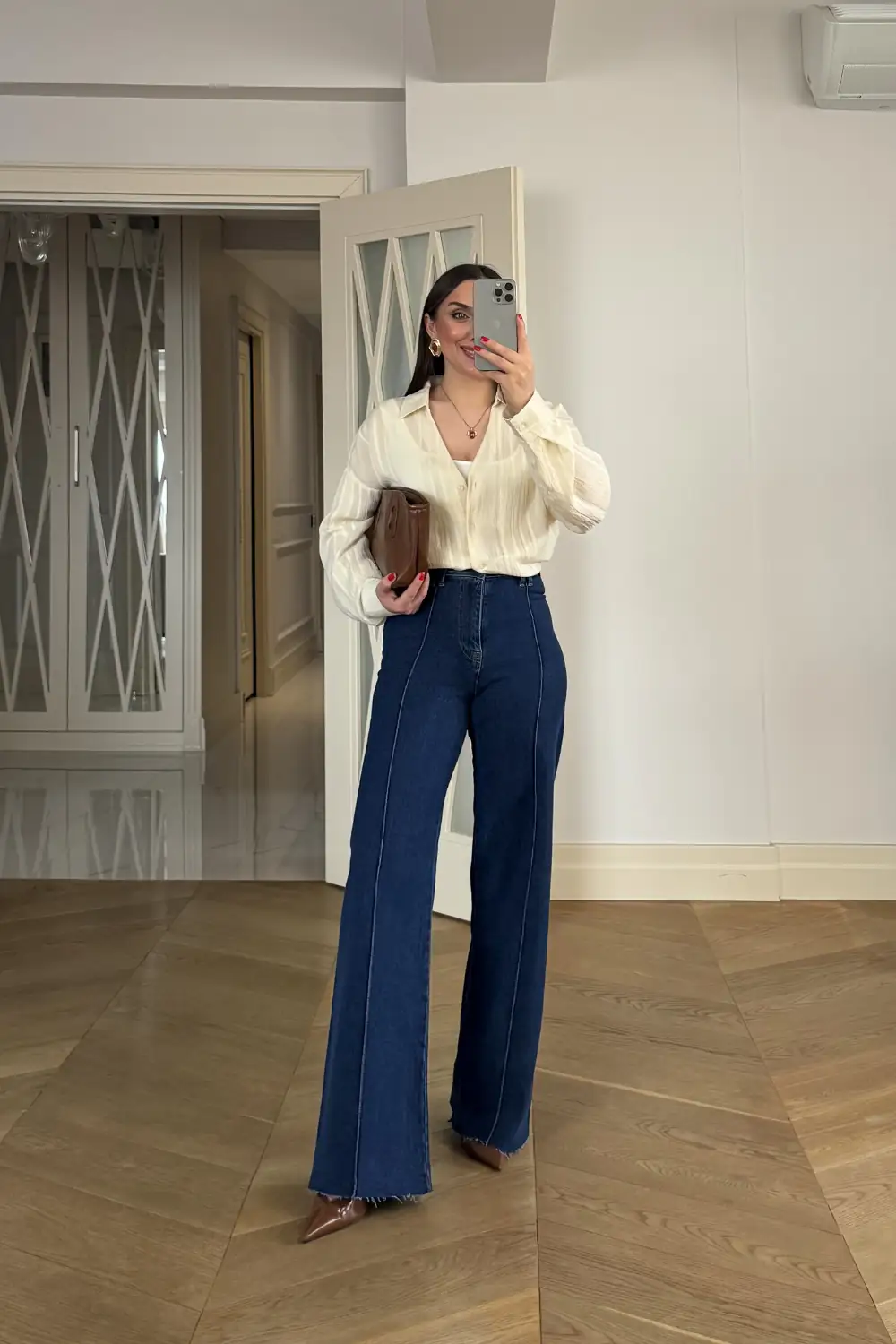 Dikiş Detaylı Denim Kadın Pantolon 5