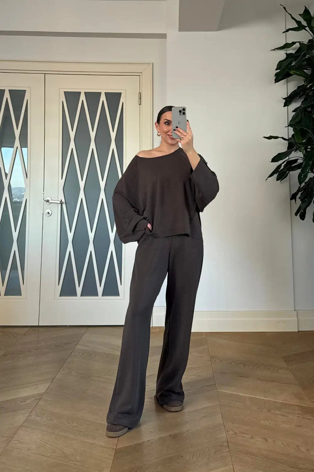 Kayık Yaka Sweat Pantolon Kadın Takım 2