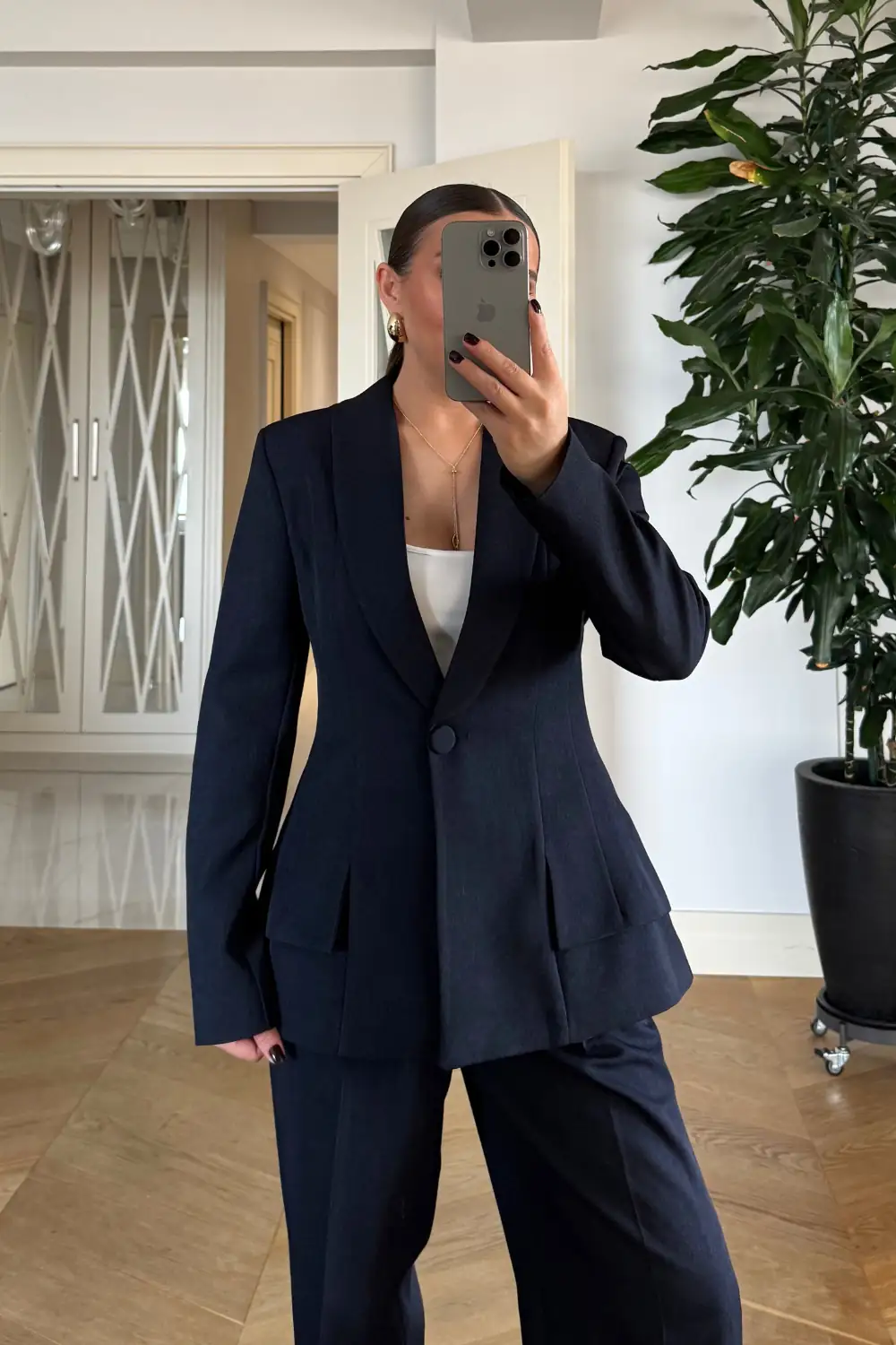 Şal Yaka Blazer Kadın Ceket - Lacivert