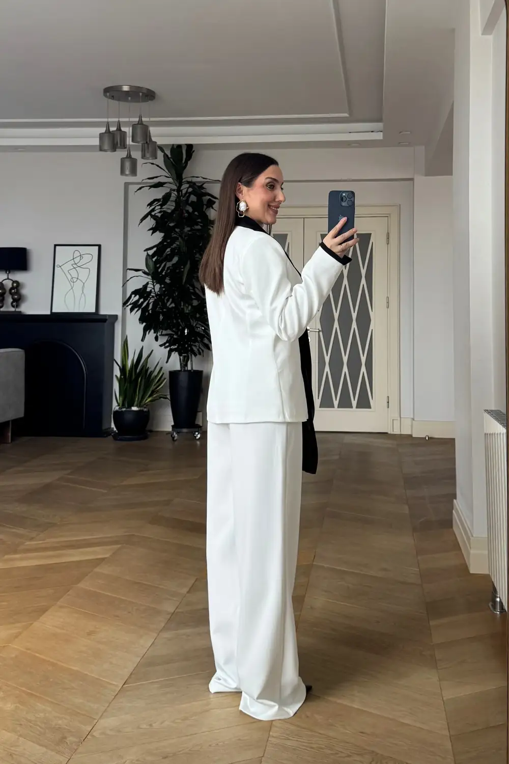 Fular Bağlamalı Blazer Pantolon Takım 7