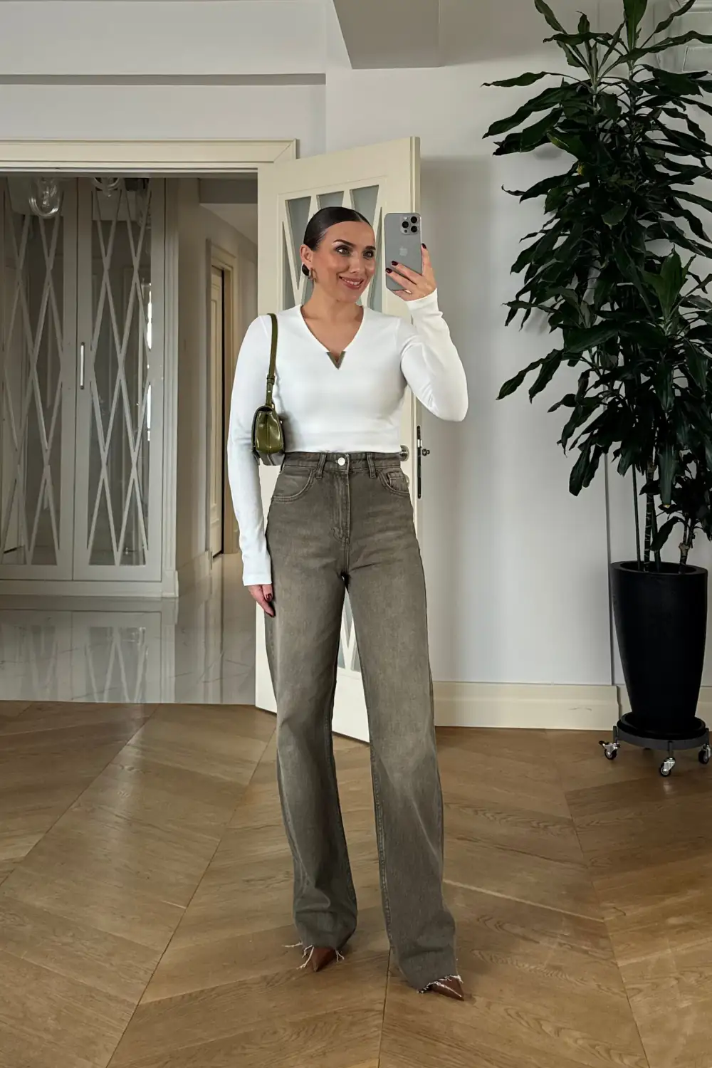 Yüksek Bel Straıght Denim Kadın Pantolon 2