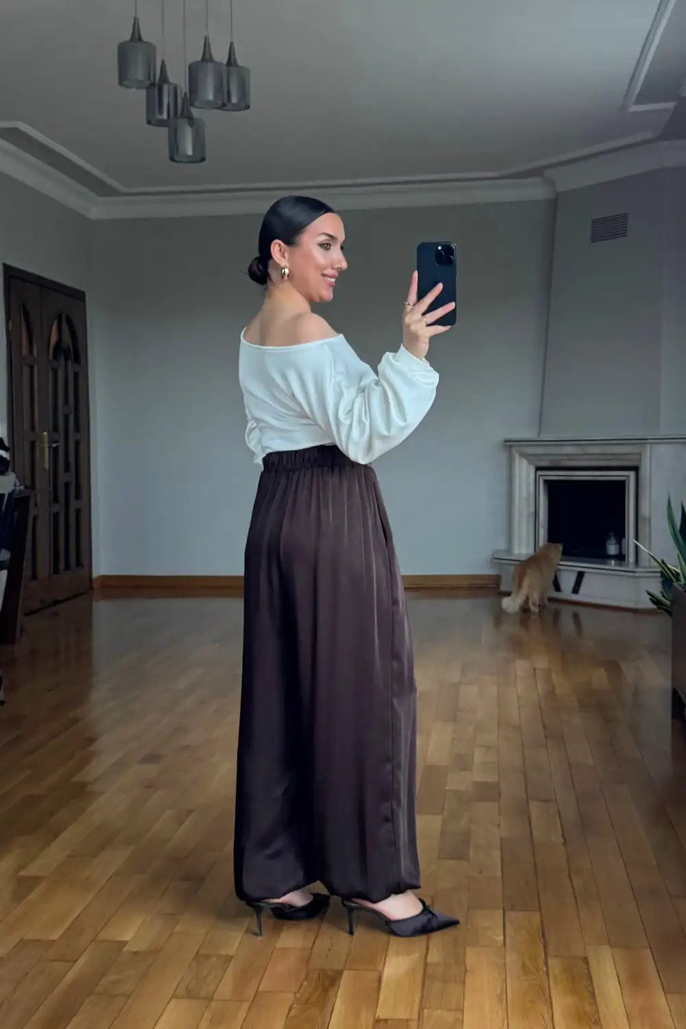 Saten Şalvar Kadın Pantolon 5