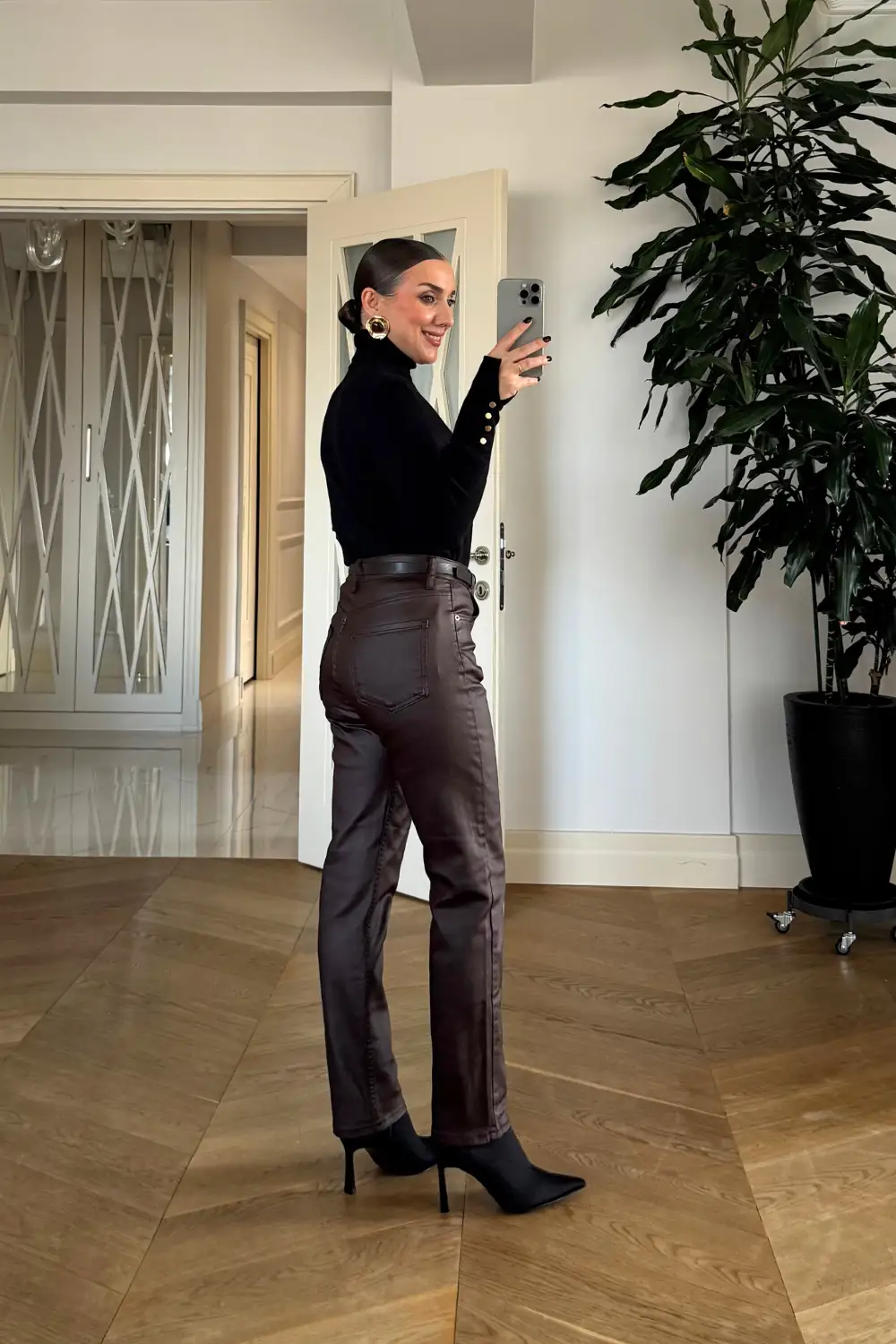 Mumlu Boyfit Kadın Pantolon 8