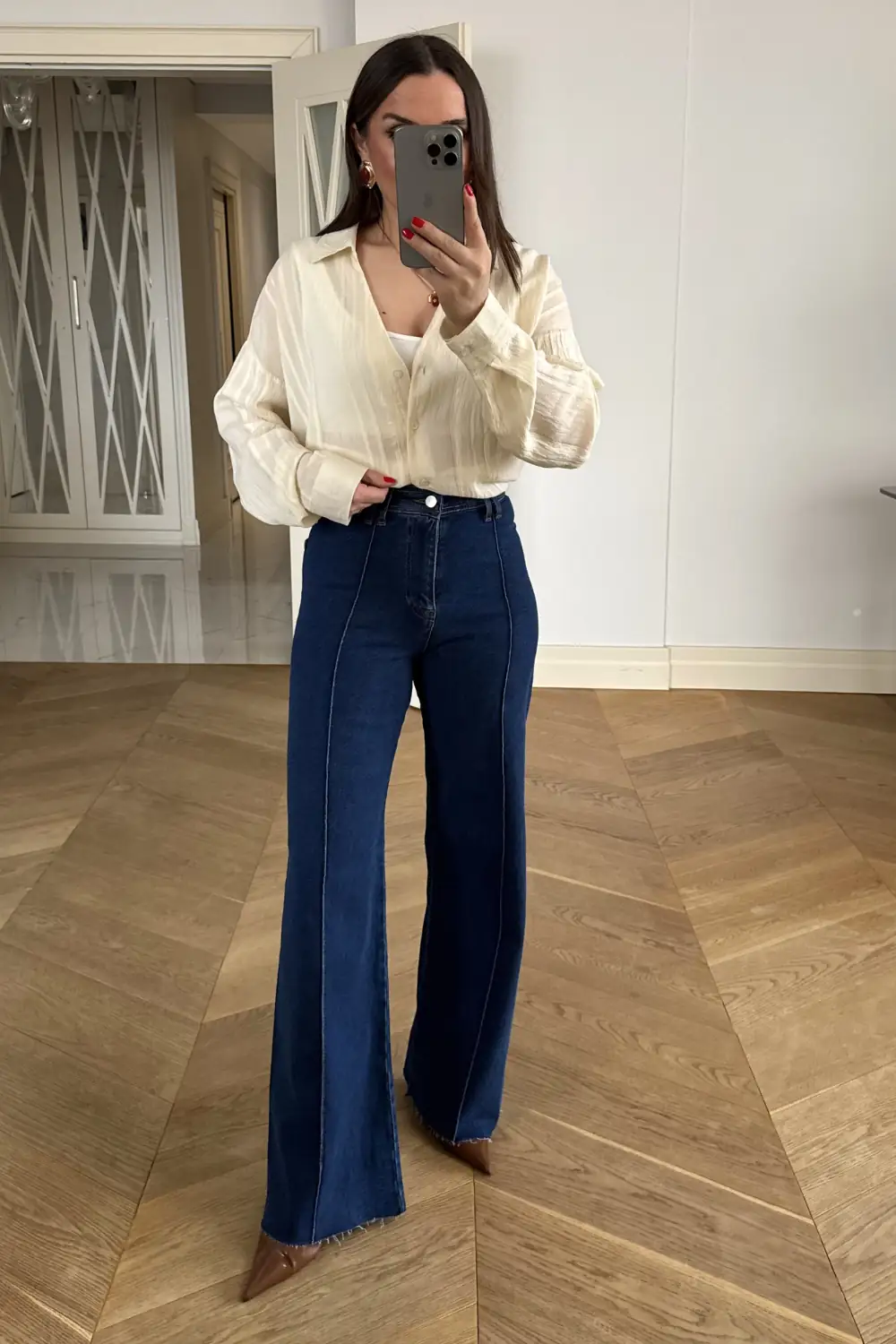 Dikiş Detaylı Denim Kadın Pantolon 7