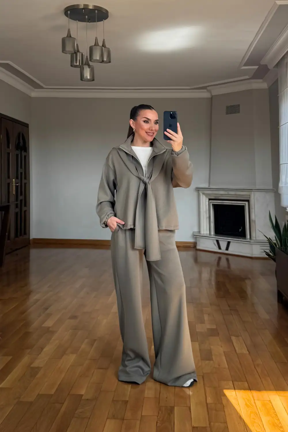Şal Detaylı Fermuarlı İkili takım 4