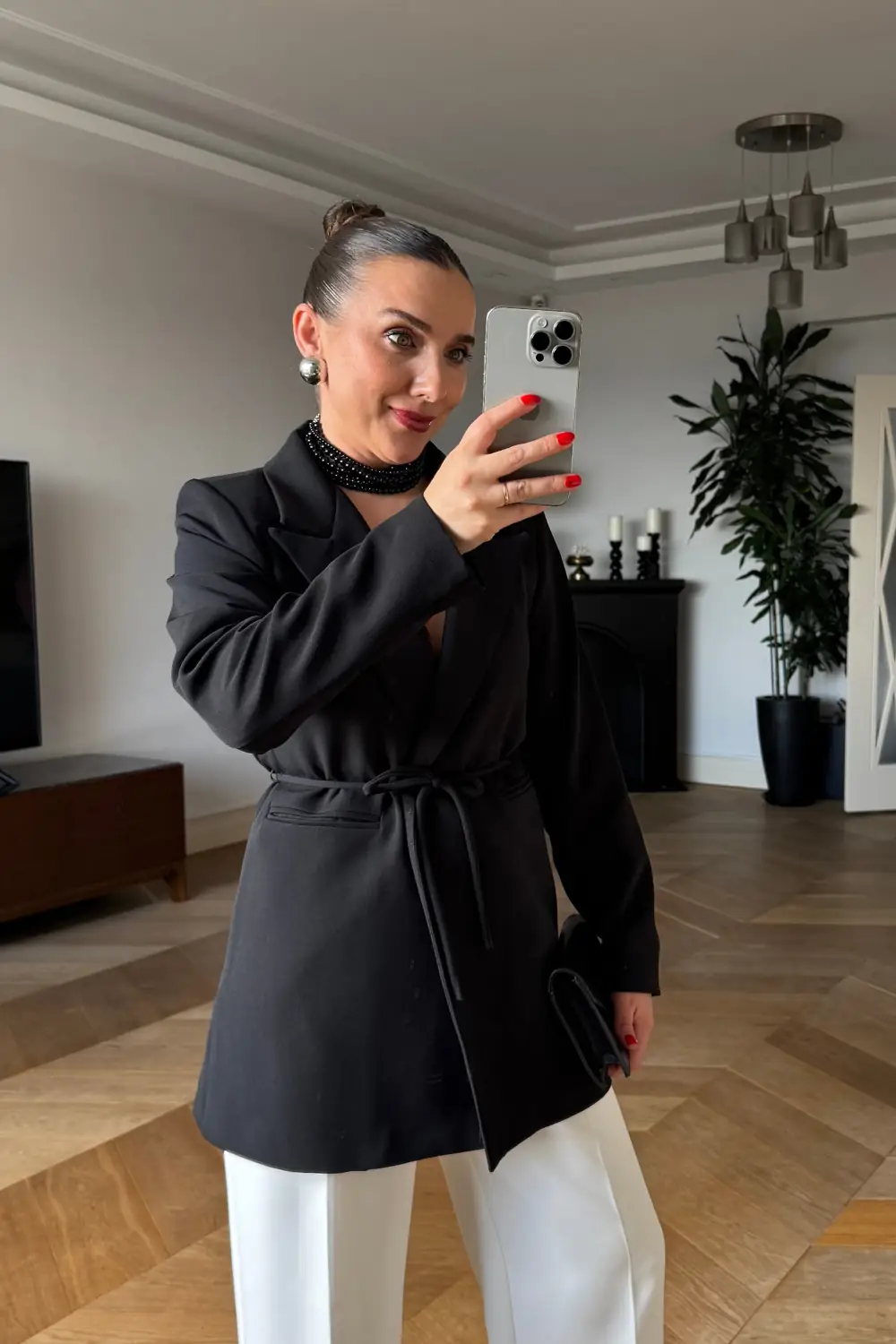Bağlama Detaylı Blazer Kadın Ceket 2