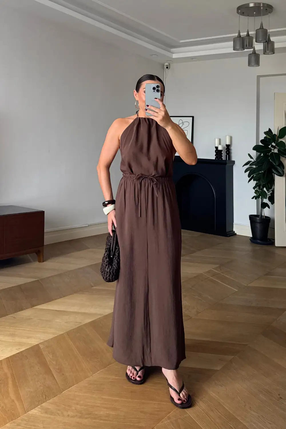 Sırt Dekolteli Bluz Etek Takım 6