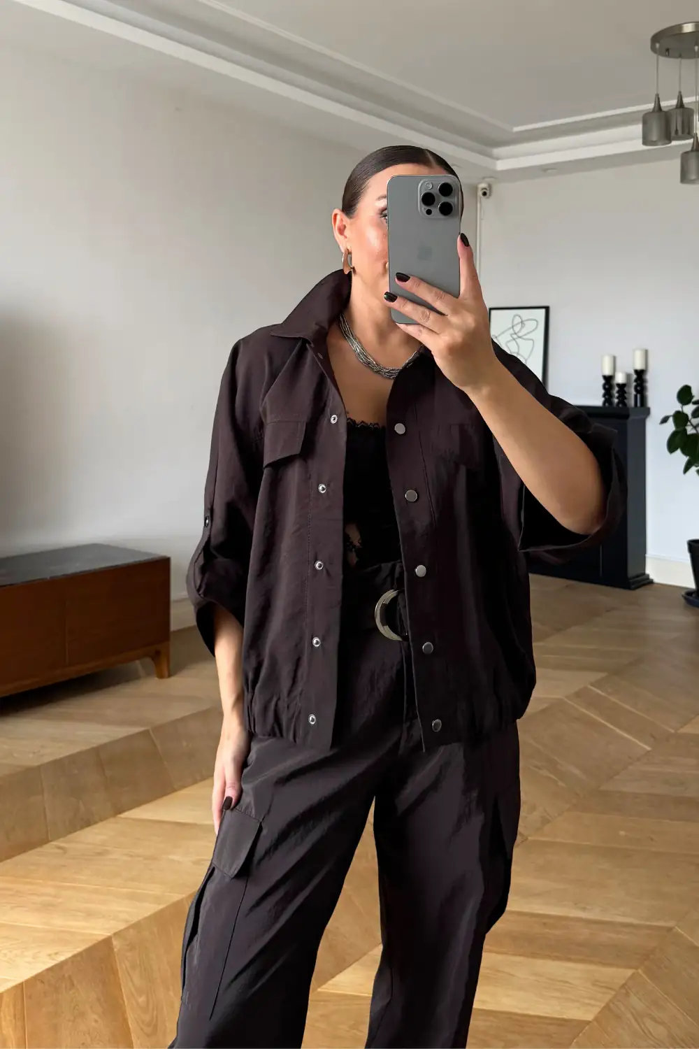 Çıtçıtlı Kadın Bomber Ceket 2
