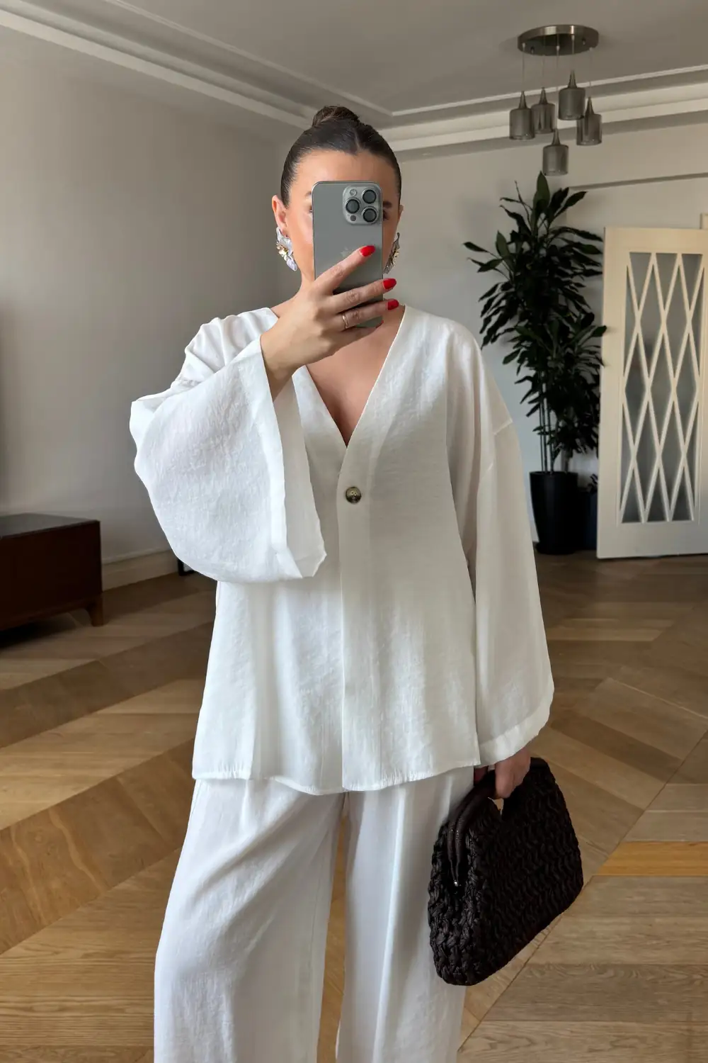Modal Overzise Gömlek Pantolon Kadın Takım 6