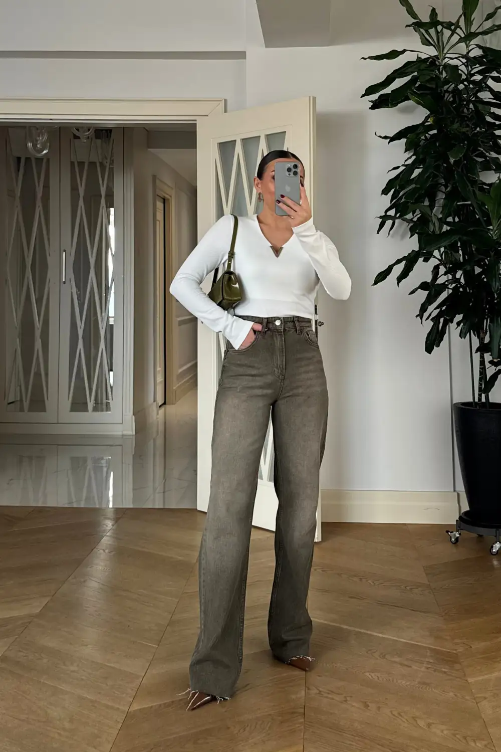 Yüksek Bel Straıght Denim Kadın Pantolon 7