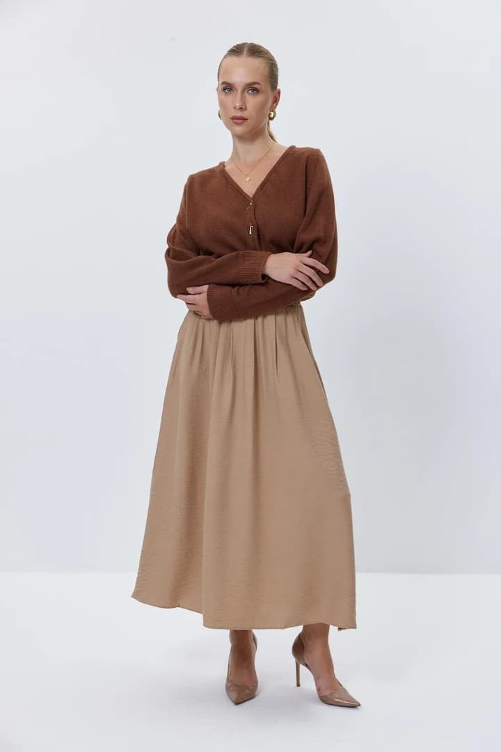 Beli Lastikli Midi Etek 5