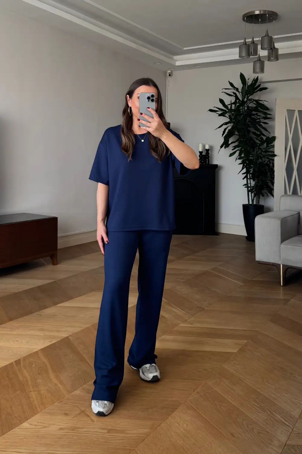 Basic Tshirt Eşofman Kadın Takım - Lacivert