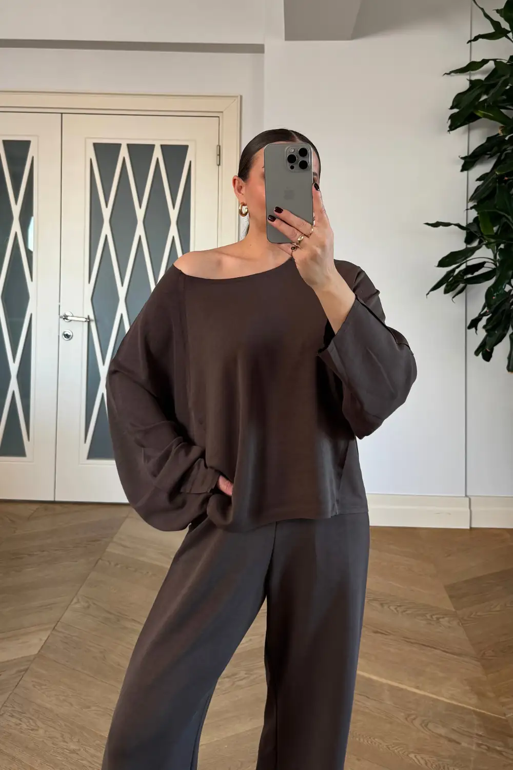 Kayık Yaka Sweat Pantolon Kadın Takım 6