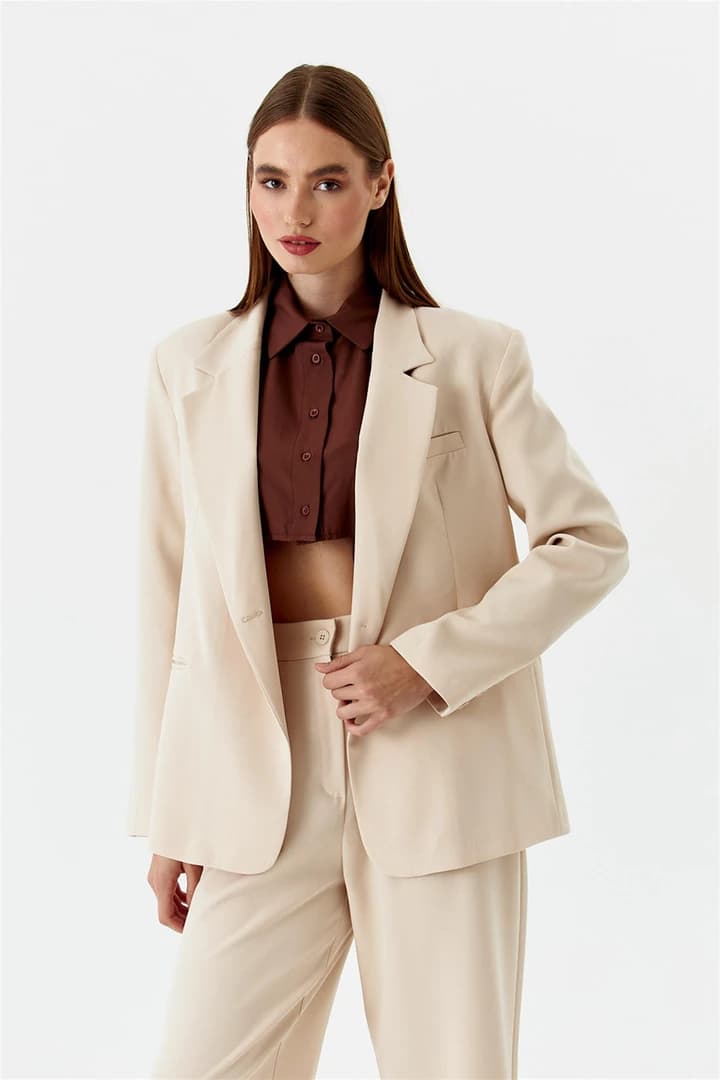 Tek Düğmeli Blazer Kadın Ceket 1