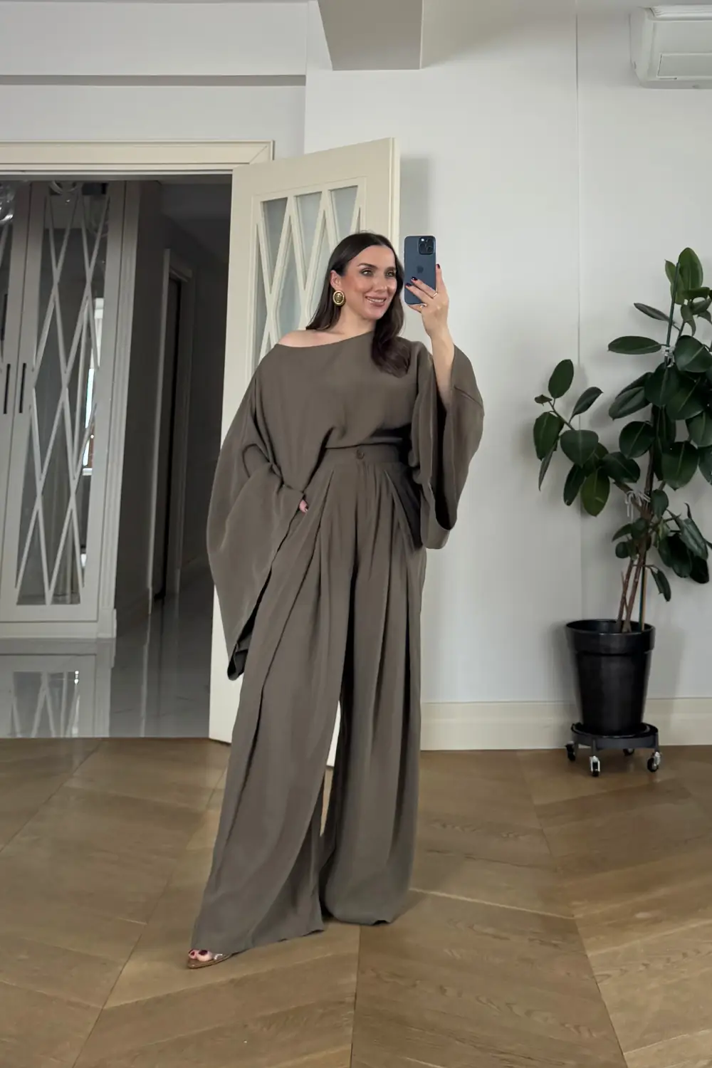 Pelerin Bluz Pantolon Kadın Takım - HAKİ
