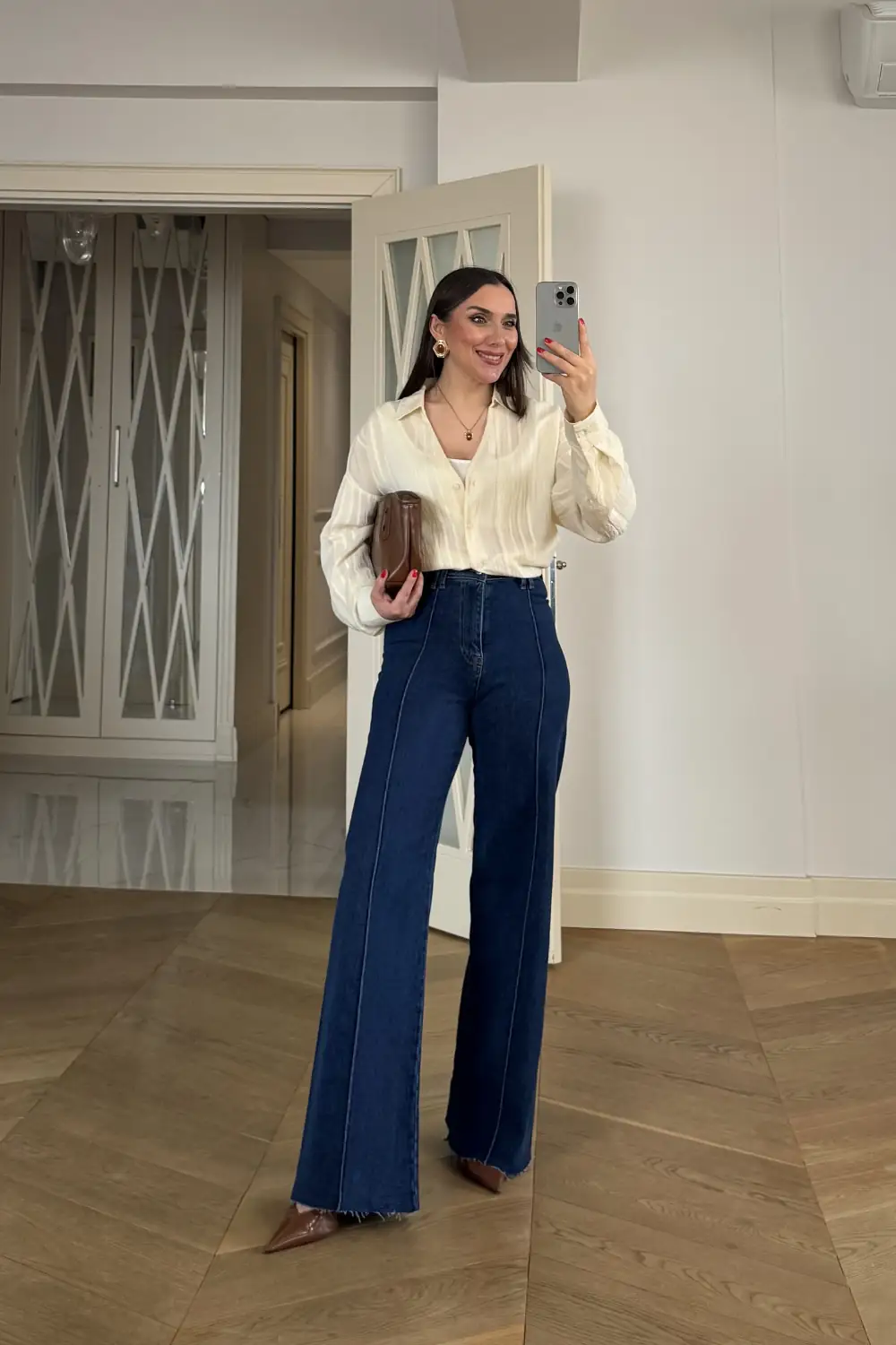 Dikiş Detaylı Denim Kadın Pantolon 2