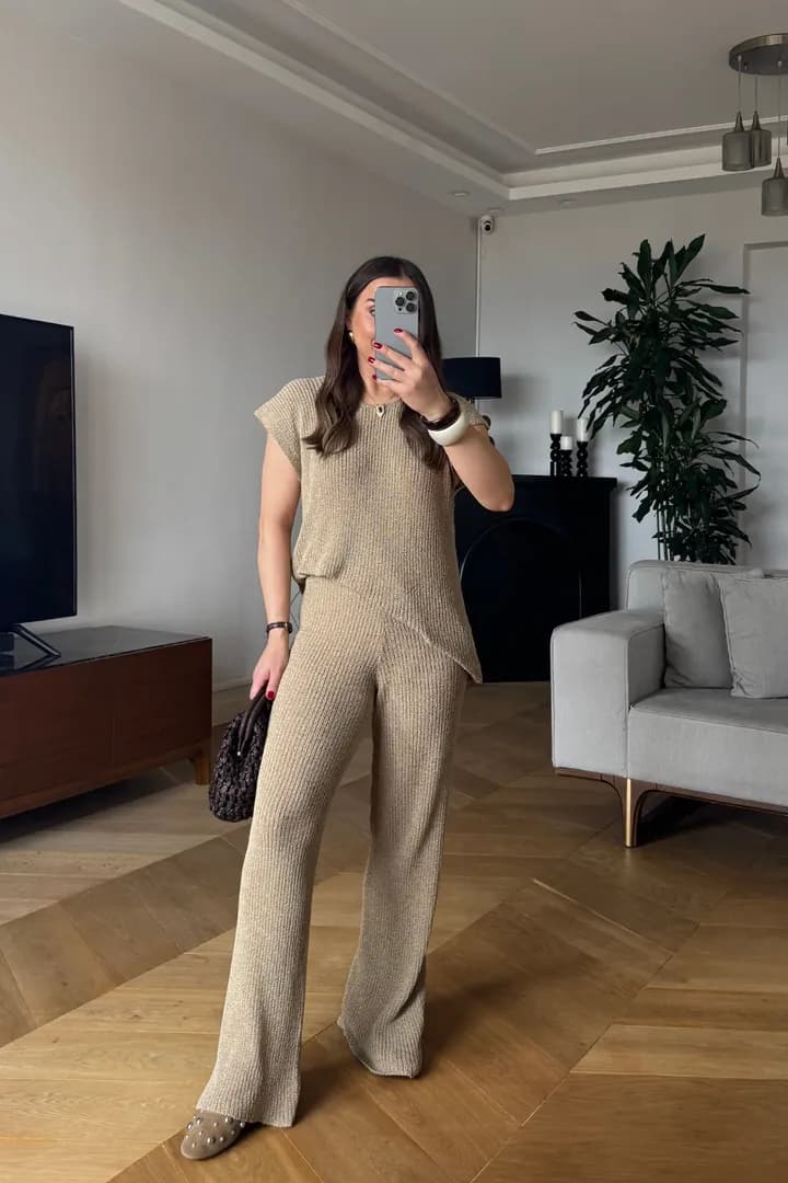 Triko Bluz Pantolon Kadın Takım 1