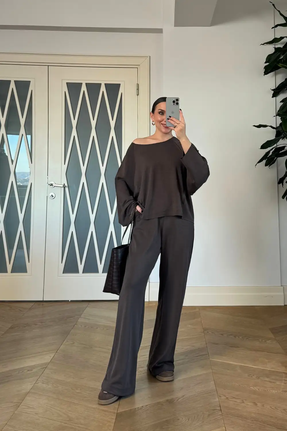 Kayık Yaka Sweat Pantolon Kadın Takım 8