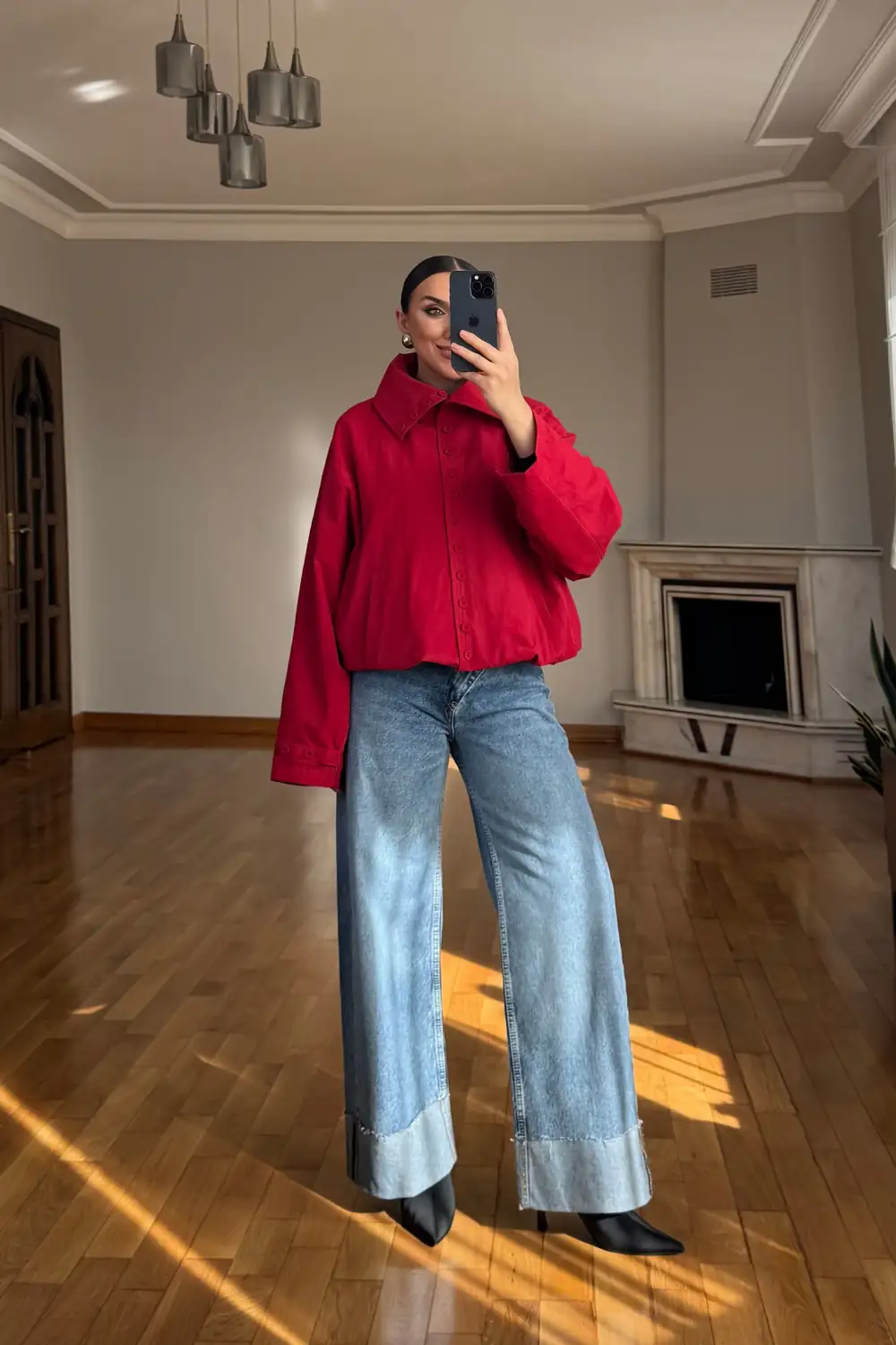 Çapraz Belli Baggy Kadın Jean 7