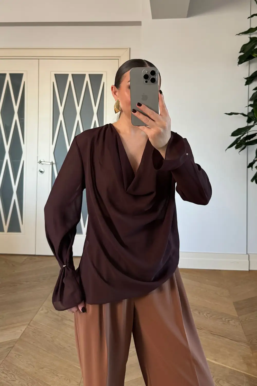 Degaje Yaka Kol Detaylı Bluz 5