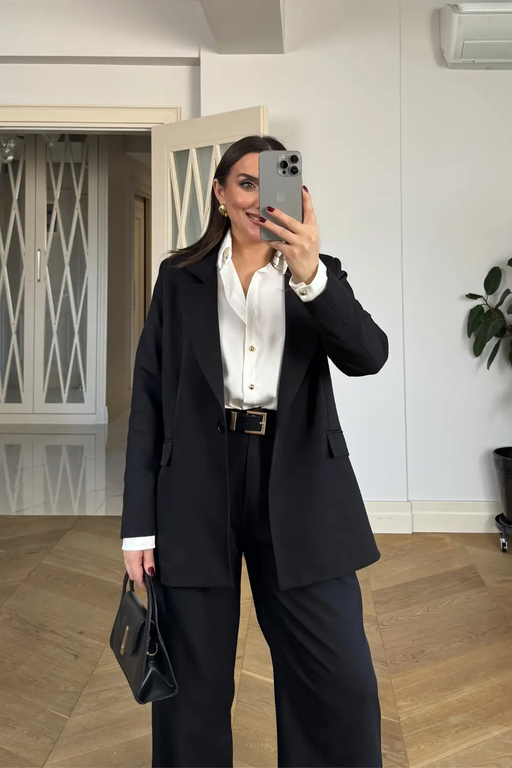 Tek Düğmeli Blazer Kadın Ceket - SİYAH