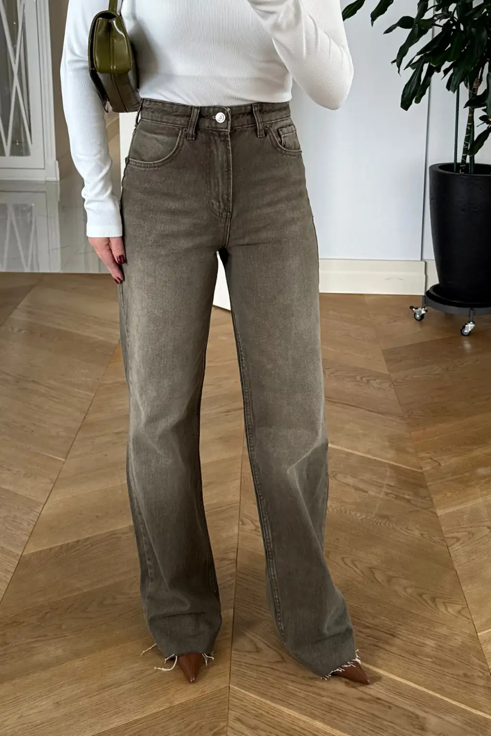 Yüksek Bel Straıght Denim Kadın Pantolon 5