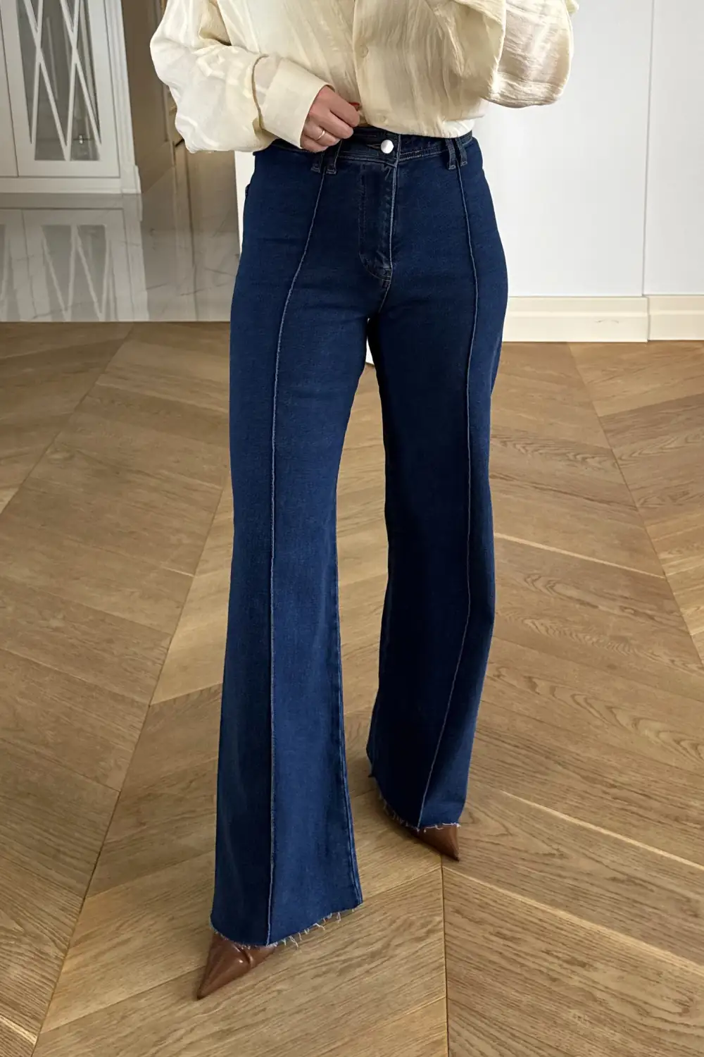 Dikiş Detaylı Denim Kadın Pantolon 3