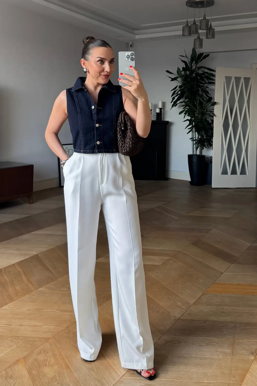 Denim Kısa Kadın Yelek 1