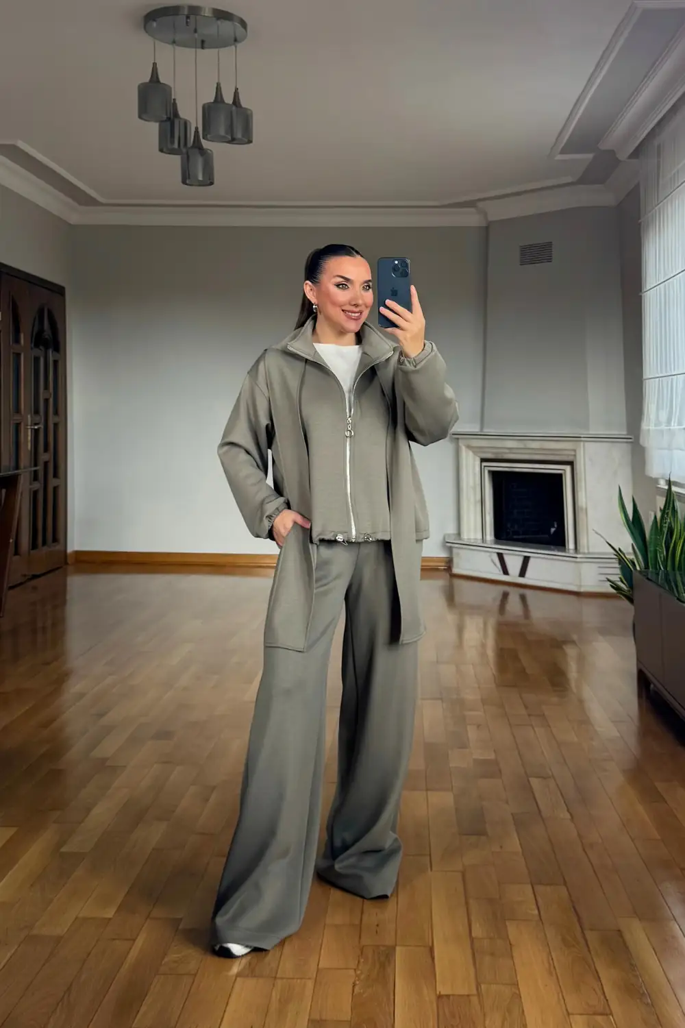 Şal Detaylı Fermuarlı İkili takım 6
