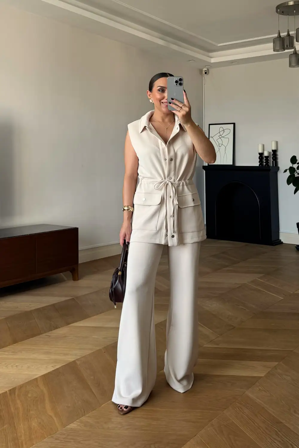 Modal Karışım Yelek Pantolon Kadın Takım 6