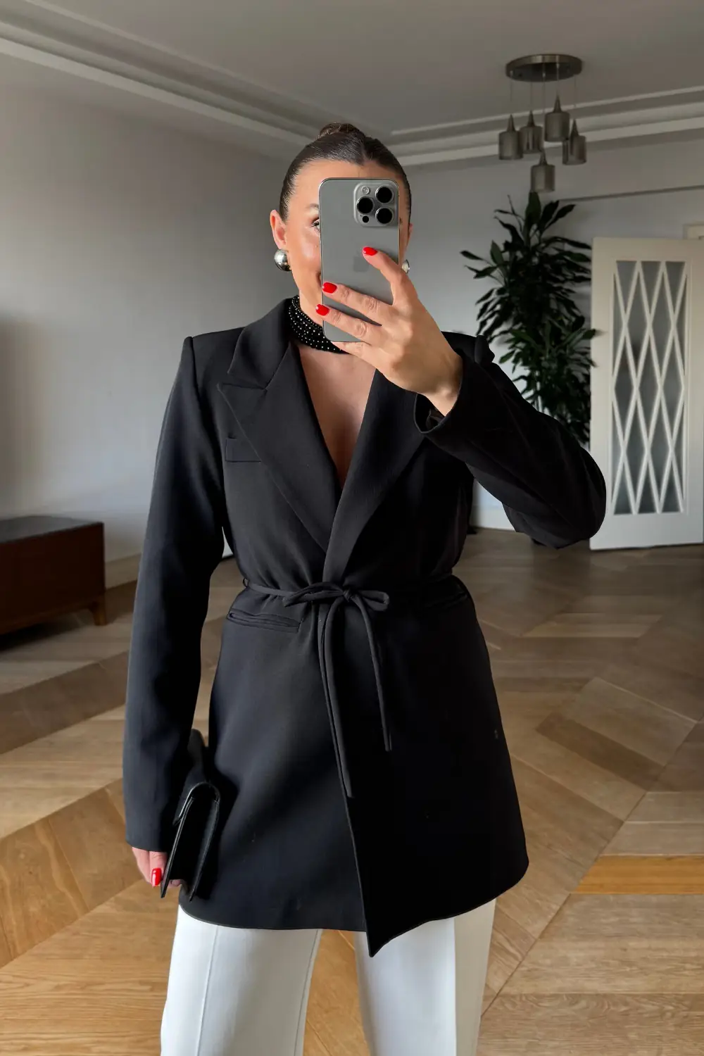 Bağlama Detaylı Blazer Kadın Ceket 1