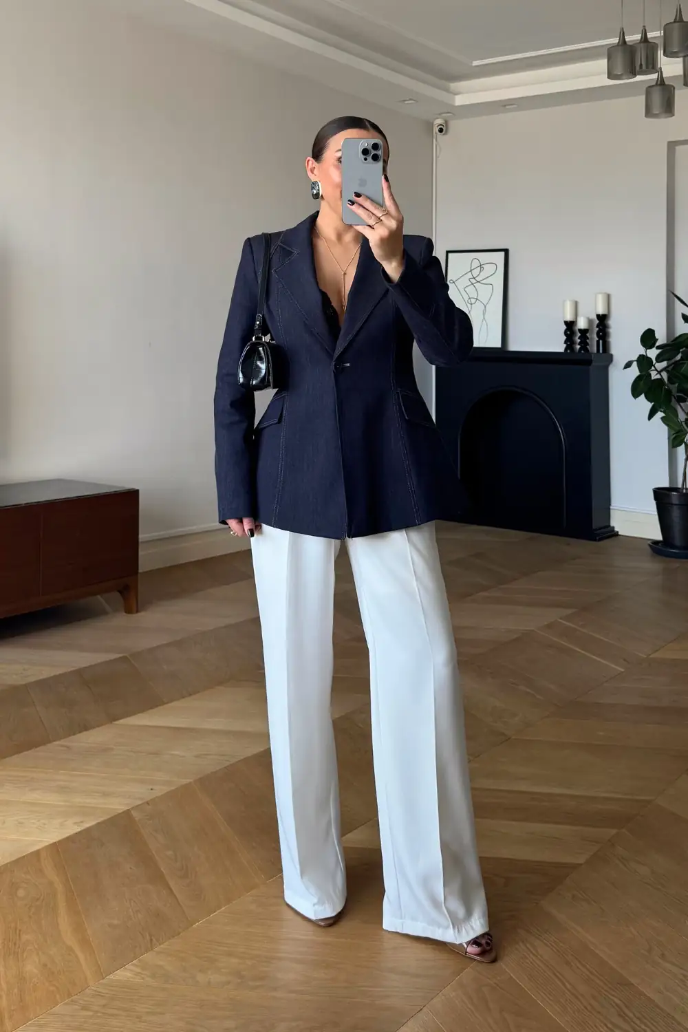 Denim Blazer Kadın Ceket 4