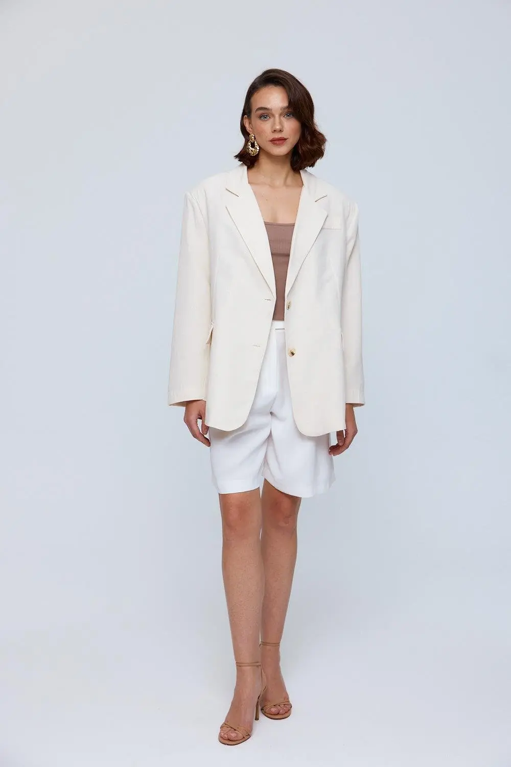 Oversize Keten Kadın Ceket 3