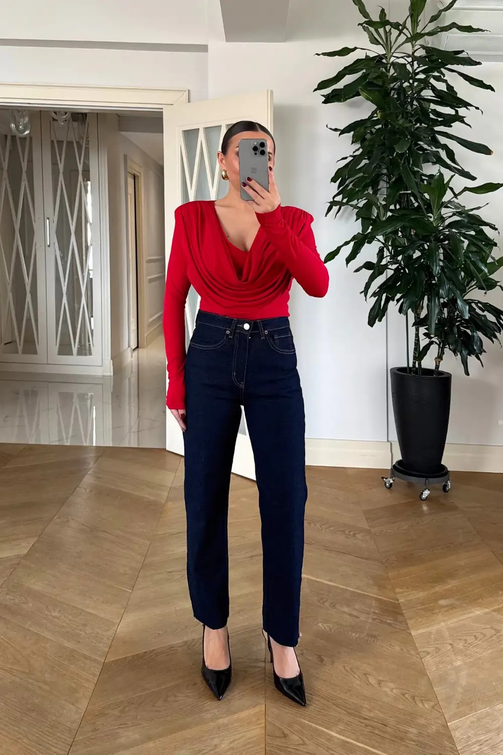 Kesik Paça Boyfit Denim Kadın Pantolon 8