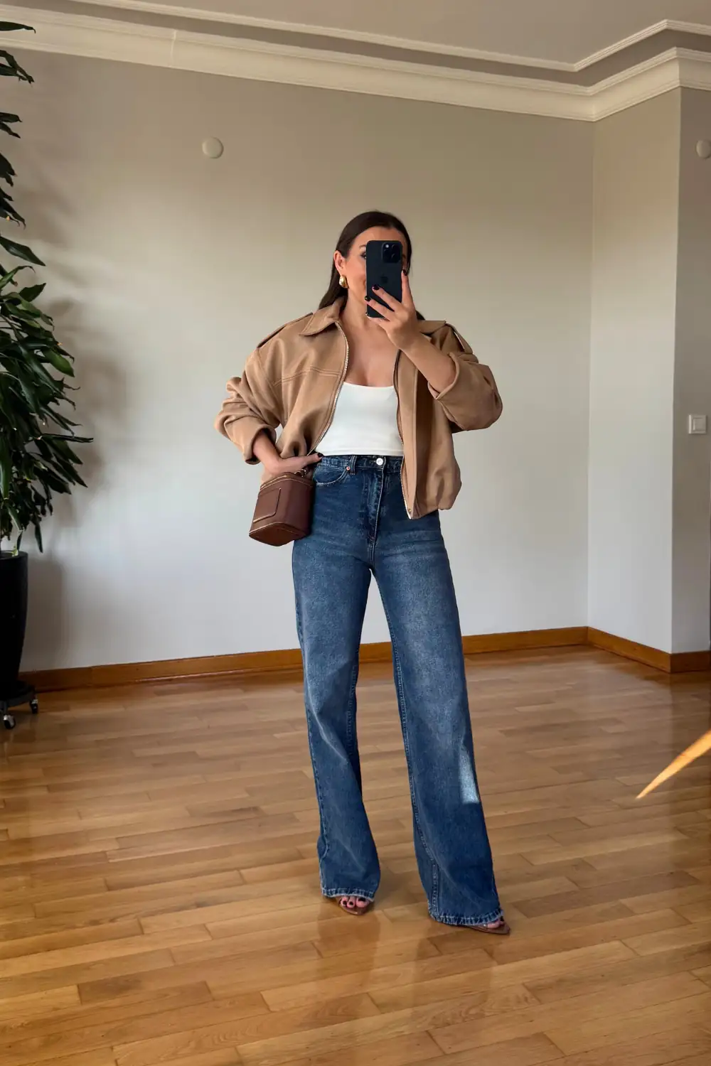 Yüksek Bel Straight Fit Kadın Jean - Koyu Mavi