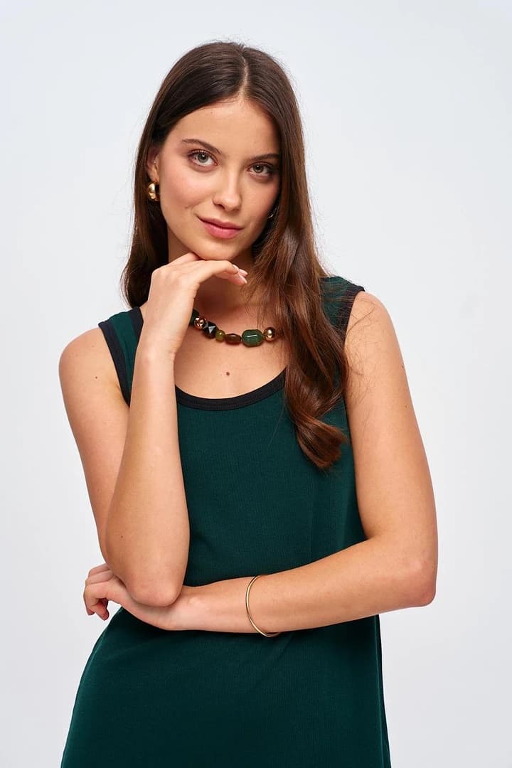 Askılı Fitilli Mini Elbise 5
