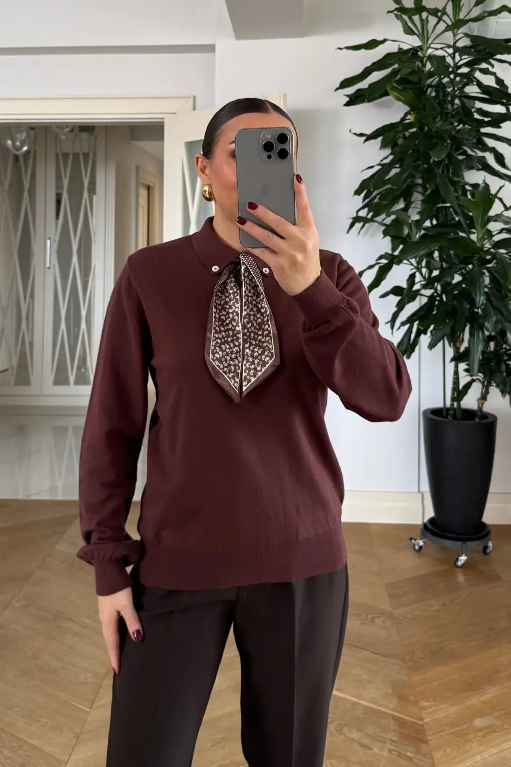 Polo Yaka Triko Kadın Kazak 3