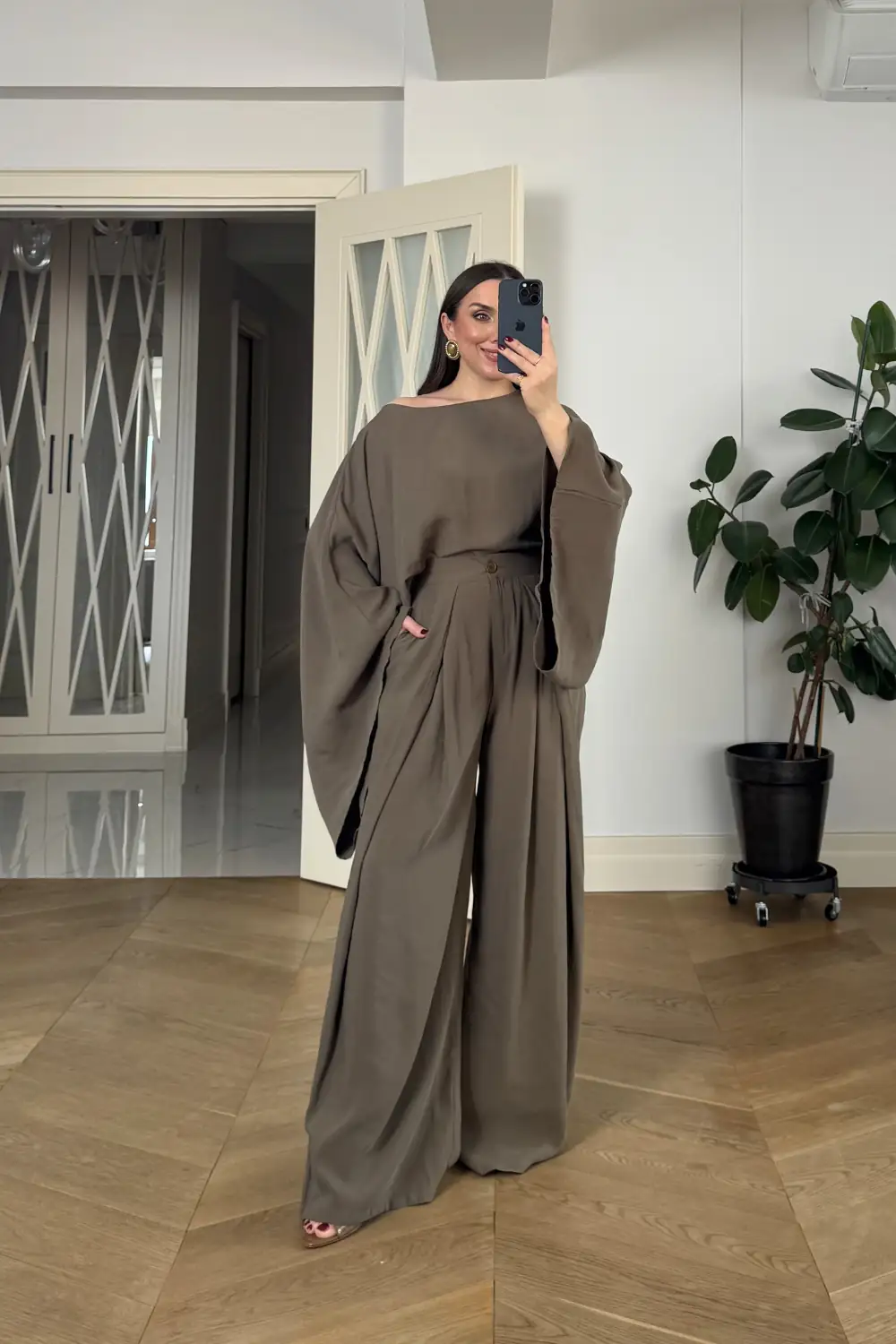 Pelerin Bluz Pantolon Kadın Takım - HAKİ