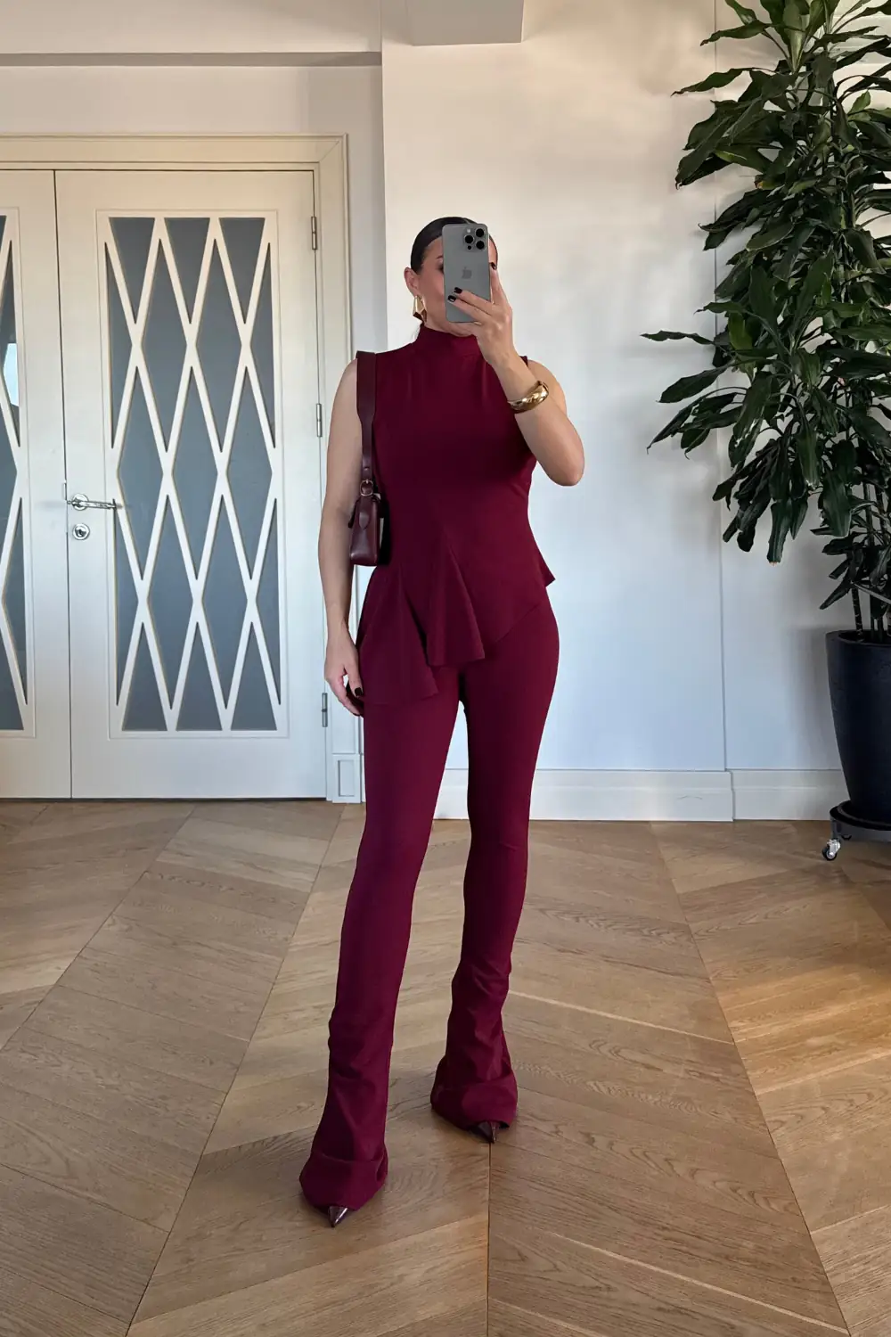 Asimetrik Kesim Bluz Pantolon Takım 6